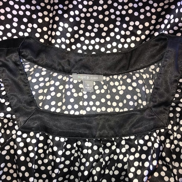 Apt. 9 Black/White Polka Dot Blouse ~B13 - Picture 3 of 4